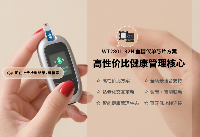 唯創(chuàng)知音WT2801芯片在家用血糖儀上的應(yīng)用方案